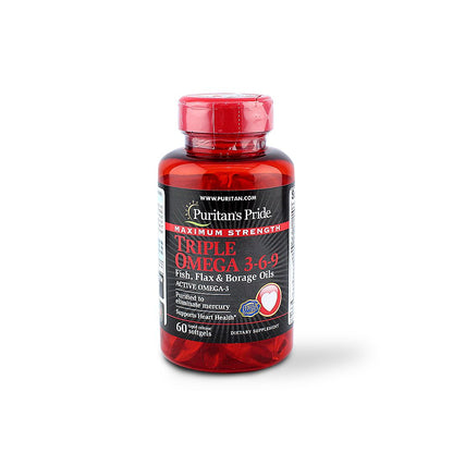 PURITANS PRIDE TRIPLE OMEGA 3-6-9 3600 MG SOFTGELS 60 S