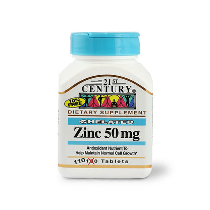 21 ST CENTURY CHELATED ZINC 50 MG 100 S