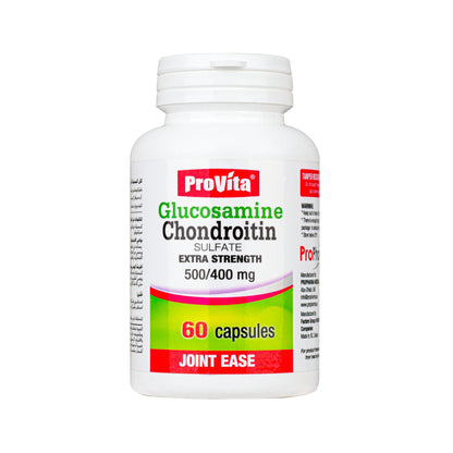 PROVITA GLUCOSAMINE CHONDROITIN 500MG / 400 MG CAP 60 S