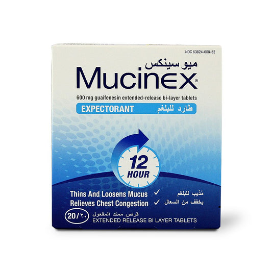 MUCINEX 600 MG TAB 20 S