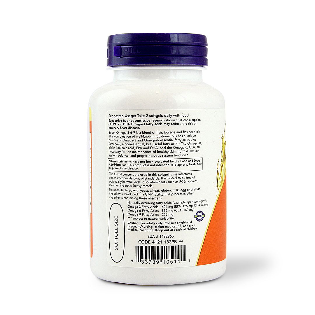 NOW SUPER OMEGA 3-6-9 1200 MG SOFTGELS 90 S