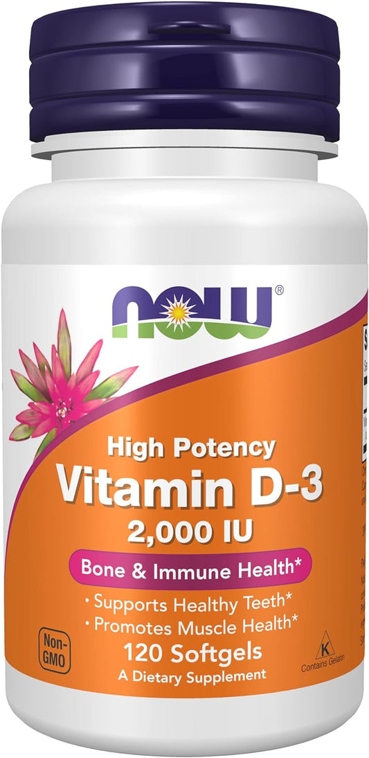 NOW VITAMIN D3 2000 IU SOFTGELS 120 S