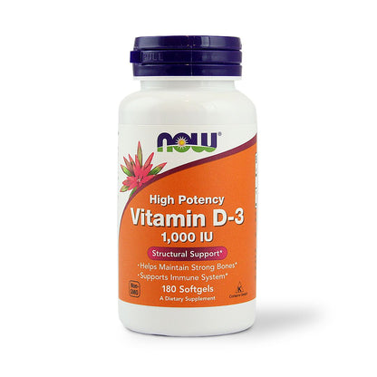 NOW VITAMINE D3 1000 IU SOFTGELS 180 S