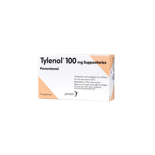 TYLENOL 100 MG SUPP 10 S