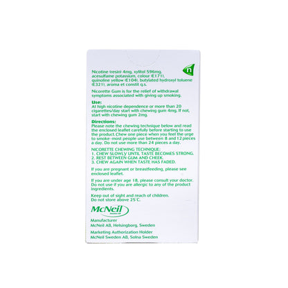 NICORETTE 4 MG FRESHMINT GUM 30 S