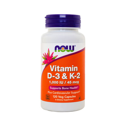 NOW VITAMIN D-3 & K-2 VEG CAP 120 S