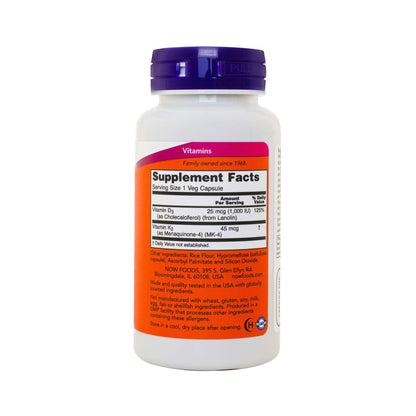 NOW VITAMIN D-3 & K-2 VEG CAP 120 S