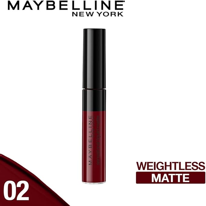 MAYBELLINE SENSATIONAL LIQUID MATTE LIPSTICK 02 SOFT WINE AS