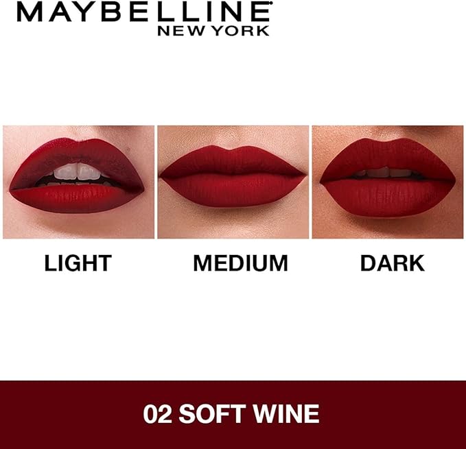 MAYBELLINE SENSATIONAL LIQUID MATTE LIPSTICK 02 SOFT WINE AS