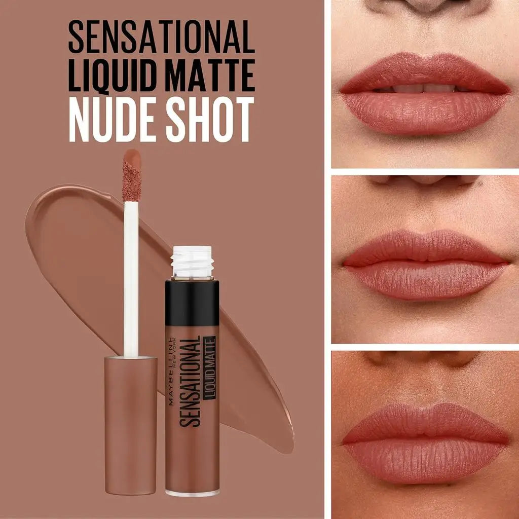 MAYBELLINE SENSATIONAL LIQUID MATTE LIPSTICK NU08 NUDE SHOT