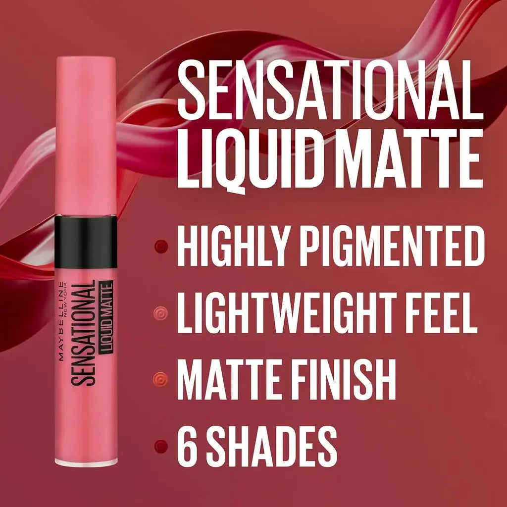 MAYBELLINE SENSATIONAL LIQUID MATTE LIPSTICK NU08 NUDE SHOT